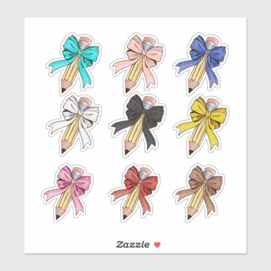 Bow Pencil Stickers (Vel)