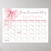 Bow Pink Coquette Guess de uitgerekende datum kale Poster (Voorkant)