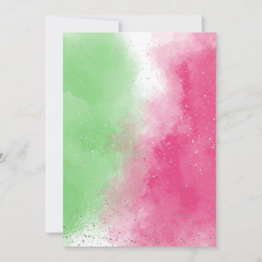 Bow pink & green Magical Witchy Birthday Kaart (Achterkant)