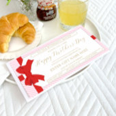 Bow Pink Stripe Moederdag Cadeaubon Kaart