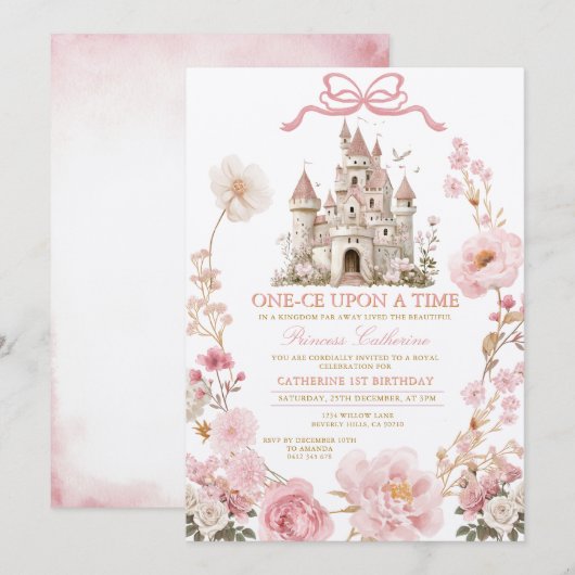 Bow Princess ONE-CE Upon a time birthday Castle Kaart (Voorkant / Achterkant)