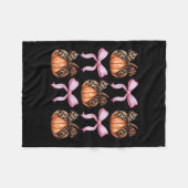 Bow Pumpkin Halloween Vrouwen Skeleton Spooky Seiz Fleece Deken (Voorkant (Horizontaal))