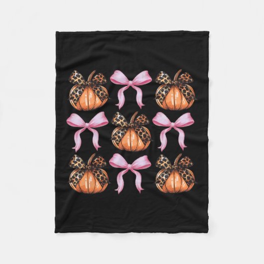 Bow Pumpkin Halloween Vrouwen Skeleton Spooky Seiz Fleece Deken (Voorkant)