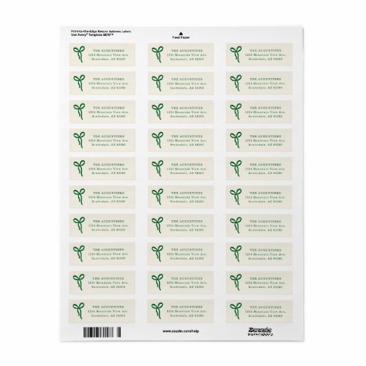 Bow Return Address Label (Full Sheet)