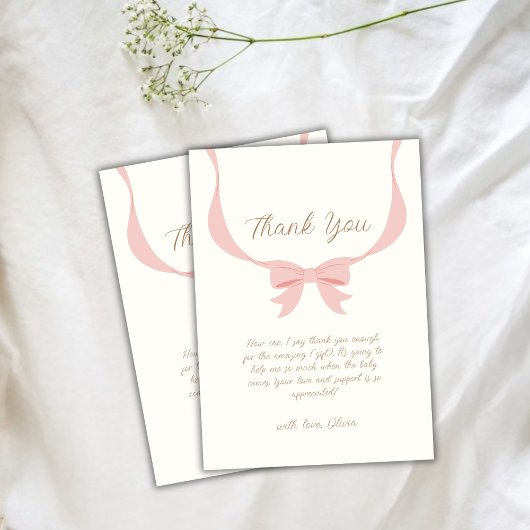  Bow Ribbon Baby shower Bedankkaart