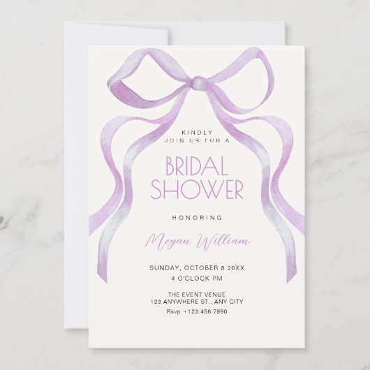 Bow ribbon bridal shower kaart (Voorkant)