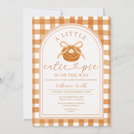 Bow Ribbon Cutie Pie is onderweg naar het Baby sho Kaart (Voorkant)