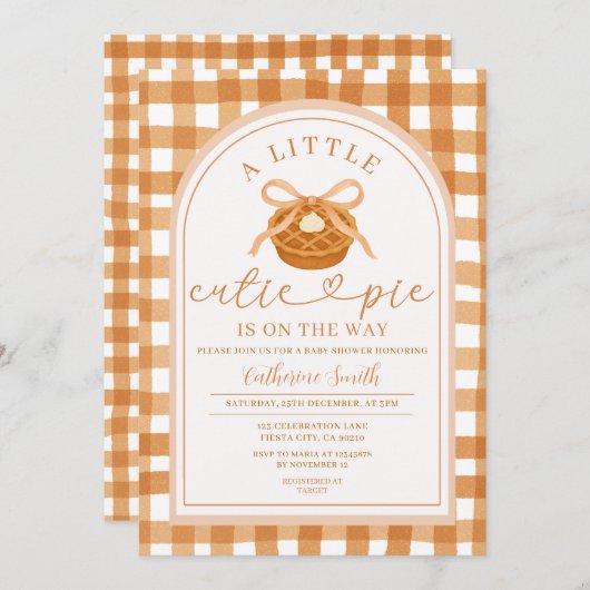 Bow Ribbon Cutie Pie is onderweg naar het Baby sho Kaart (Voorkant / Achterkant)