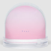 Bow Ribbon Glittering Pet Memory Foto Roze Sneeuwbol (Achterkant)