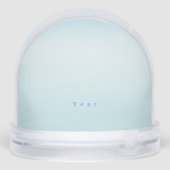 Bow Ribbon Glittering Pet Memory Photo Blue Sneeuwbol (Achterkant)