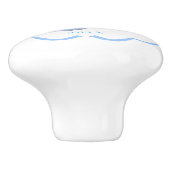 Bow Ribbon is een blauwe jongen Keramische Knop (Zijkant)