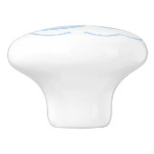 Bow Ribbon is een blauwe jongen Keramische Knop (Zijkant)