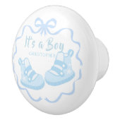 Bow Ribbon is een blauwe jongen Keramische Knop (Rechts)