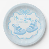 Bow Ribbon is een jongen Papieren Bordje (Voorkant)