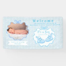 Bow Ribbon is een jongen welkom Spandoek