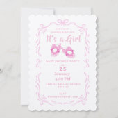 Bow Ribbon is een meisje Baby schoen Kaart (Voorkant)