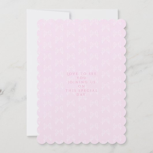 Bow Ribbon is een meisje Baby schoen Kaart (Achterkant)