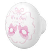 Bow Ribbon is een meisje roze Keramische Knop (Rechts)