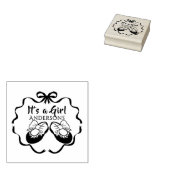 Bow Ribbon is een Meisje Rubber Stamp Rubberstempel (Gestempeld)
