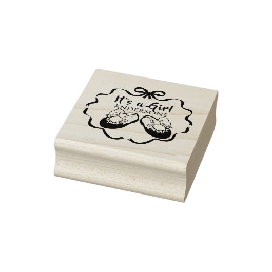 Bow Ribbon is een Meisje Rubber Stamp Rubberstempel (Stempel)