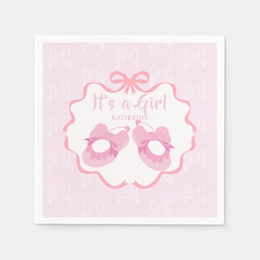 Bow Ribbon is een meisje Servet (Voorkant)