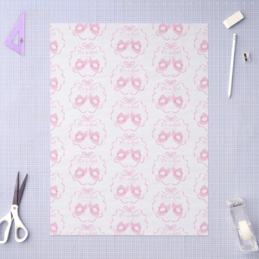 Bow Ribbon is een wit meisje Tissuepapier (Craft)