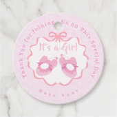 Bow Ribbon Its a Girl Bedankjes Labels (Voorkant)