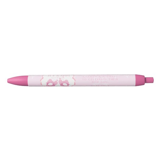 Bow Ribbon Its a Girl Zwarte Inkt Pen (Voorkant)