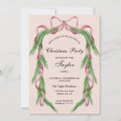  Bow Ribbon Krans Kerstdiner Party Kaart (Voorkant)