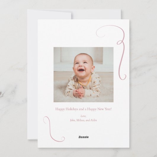 Bow Ribbon Lijst Feestelijke Kerstvakantie Kaart (Achterkant)