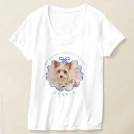 Bow Ribbon Pet Foto Blauw T-shirt