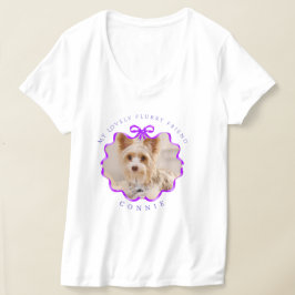 Bow Ribbon Pet Foto Paarse T-shirt