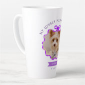 Bow Ribbon Pet Memory Foto Paarse Latte Mok (Linkerhoek)