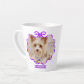 Bow Ribbon Pet Memory Foto Paarse Latte Mok (Linkerhoek)