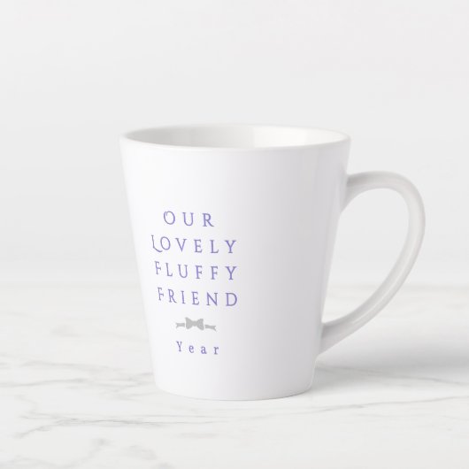 Bow Ribbon Pet Memory Foto Paarse Latte Mok (Rechts)