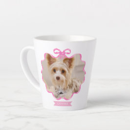 Bow Ribbon Pet Memory Photo Pink Latte Mok