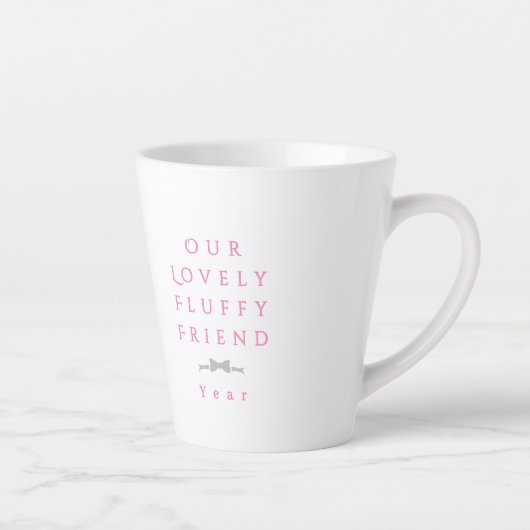 Bow Ribbon Pet Memory Photo Pink Latte Mok (Rechts)