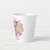 Bow Ribbon Pet Memory Photo Pink Latte Mok (Voorkant)