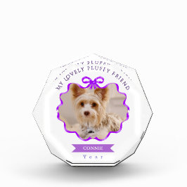 Bow Ribbon Pet Memory Photo Purple Fotoblokken