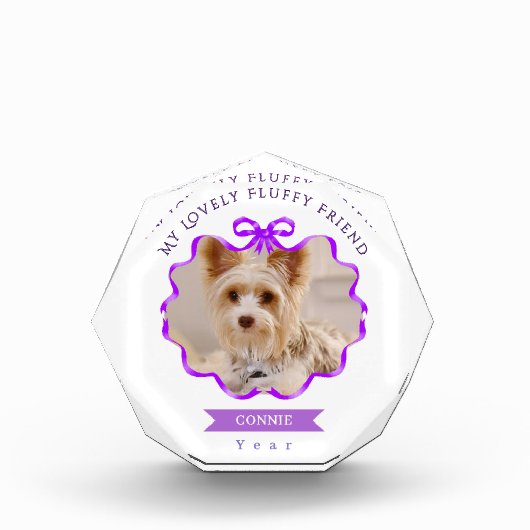 Bow Ribbon Pet Memory Photo Purple Fotoblokken (Voorkant)