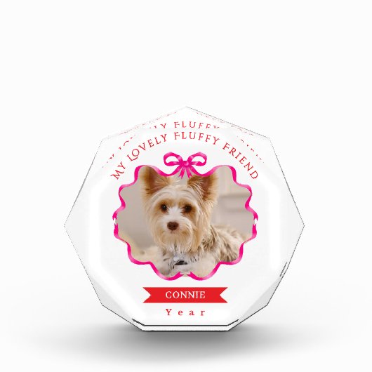 Bow Ribbon Pet Memory Photo Red Fotoblokken (Voorkant)