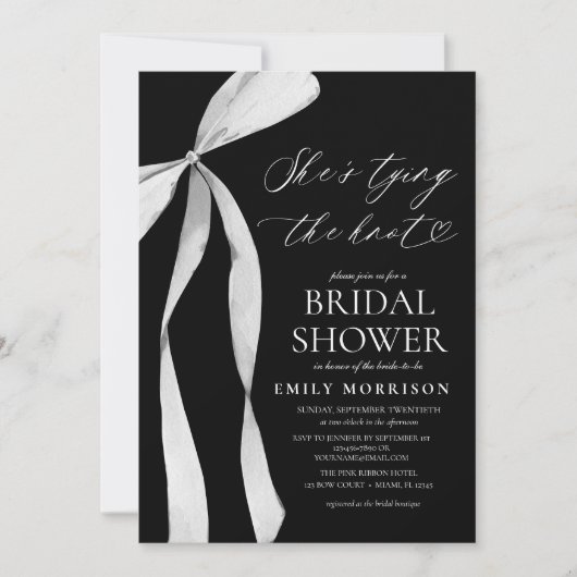 Bow Ribbon Ze bindt het knoop Vrijgezellenfeest Kaart (Voorkant)