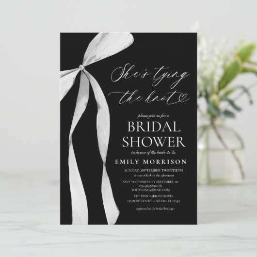 Bow Ribbon Ze bindt het knoop Vrijgezellenfeest Kaart (Staand voorkant)