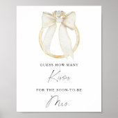 Bow & ring bridal shower How many kisses Poster (Voorkant)