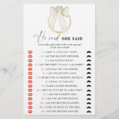 Bow & Ring Vrijgezellenfeest Hij zei dat ze spel z (Voorkant)