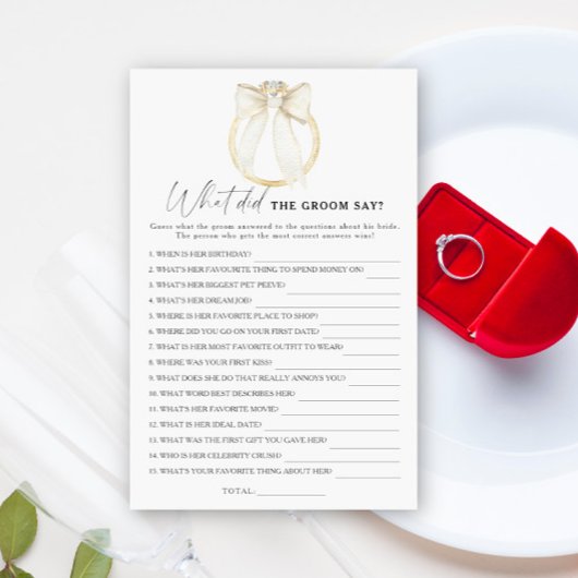 Bow & Ring vrijgezellenfeest Wat zei de bruidegom