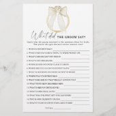 Bow & Ring vrijgezellenfeest Wat zei de bruidegom (Voorkant)