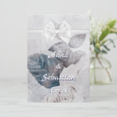 *~ Bow Romance AR26 Flower QR RSVP Wedding Kaart (Staand voorkant)