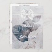 *~ Bow Romance AR26 Flower QR RSVP Wedding Kaart (Voorkant / Achterkant)