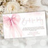 Bow Roze Coquette Baby shower personaliseren Informatiekaartje